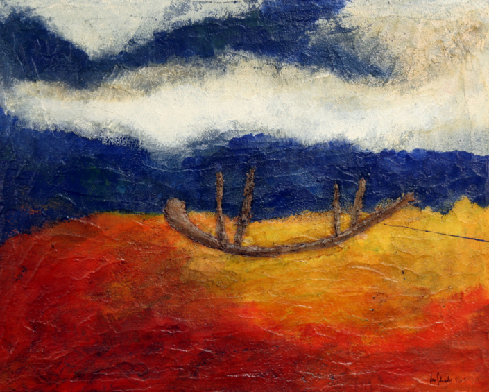 Malerei zum Thema Boote und Meer von Jan Schröder