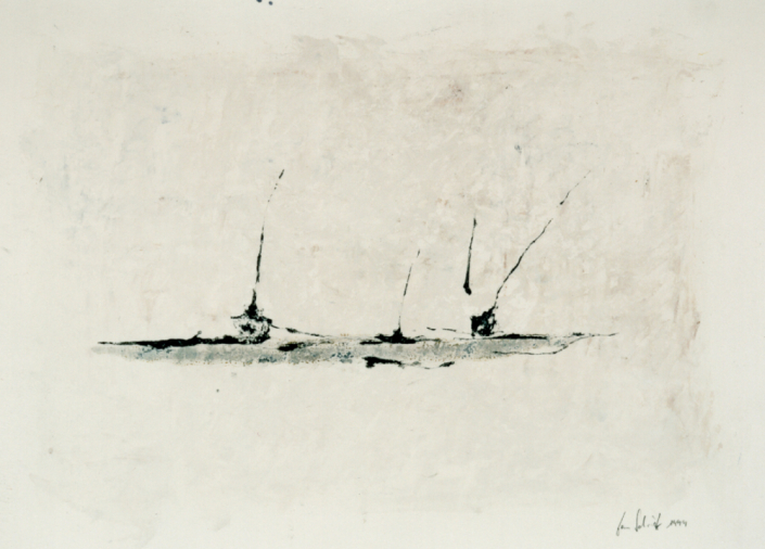 Malerei zum Thema Boote und Meer von Jan Schröder