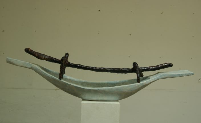 Skulptur zum Thema Boote und Meer